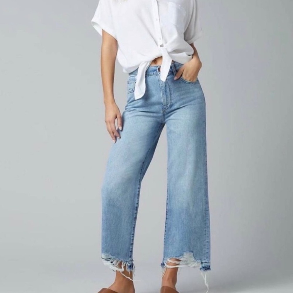 DL1961 Hepburn Wide Leg Jeans High Rise Vintage in Slate Size 30 Denim